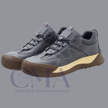 Sporty Black and Brown Safety Shoes: Modern Style and Enhanced Protection