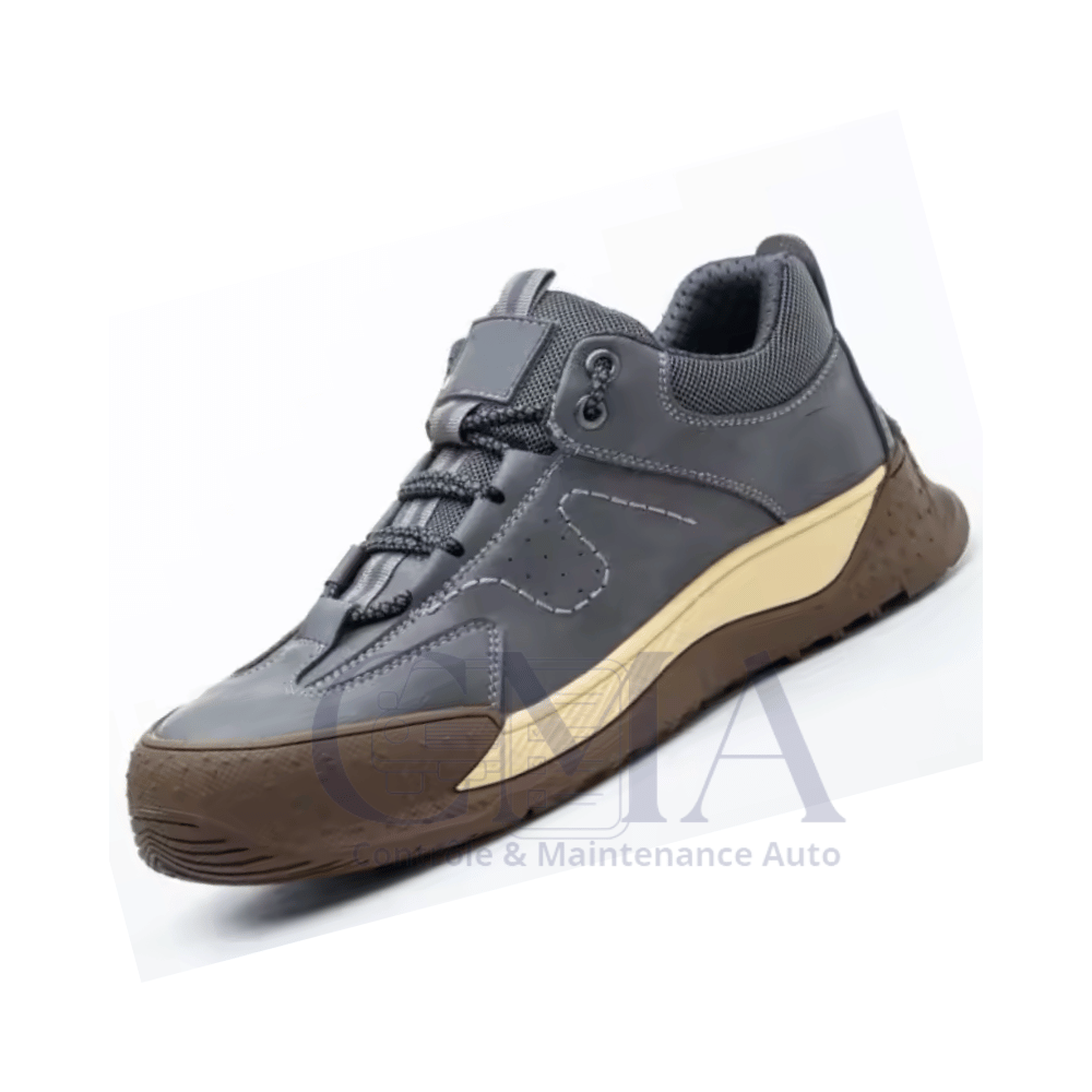 Sporty Black and Brown Safety Shoes: Modern Style and Enhanced Protection